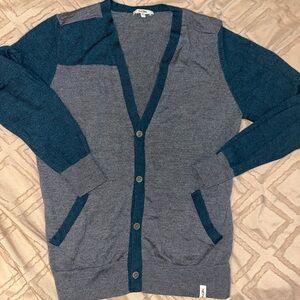 Red Bull  Blue and Gray Cardigan Sweater